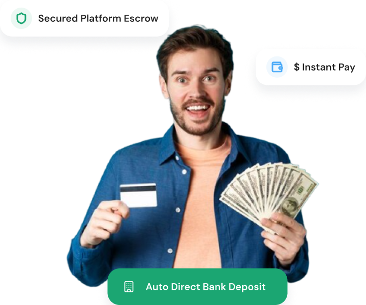 Escrow protected payments and direct bank deposits